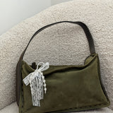 Coach Olive Green Nubuc Shoulder Bag