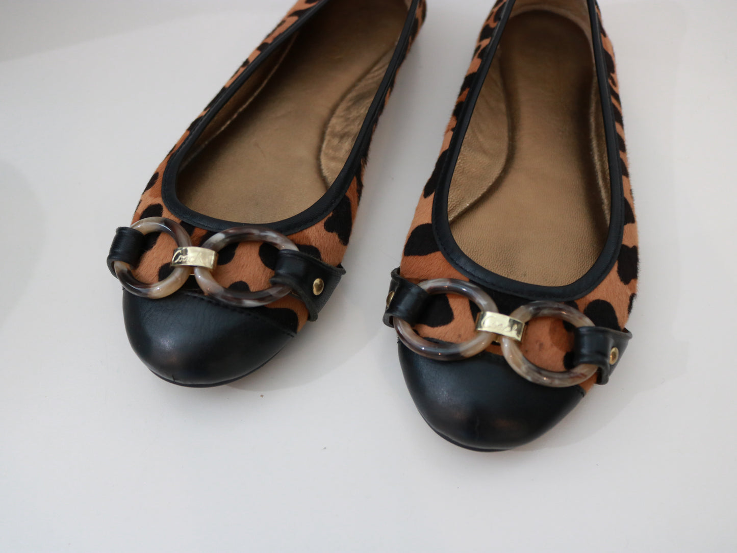 Coach Leopard Calf-Hair Ballet Flats (Size 7*)