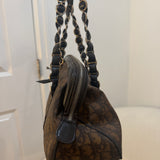 Chocolate Brown Dior Romantique Trotter Shoulder Bag