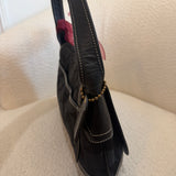 Coach Black Signature Turnlock Ergo Flap Bag