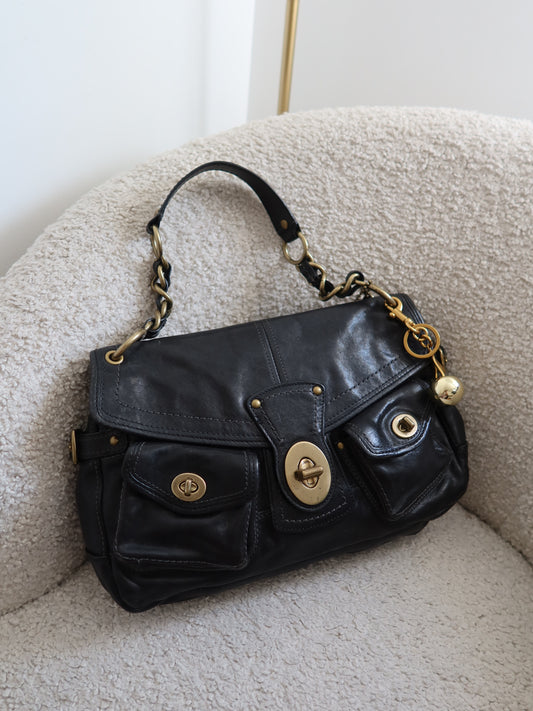 Black Coach Legacy Leigh Turnlock Shoulder Bag