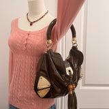 Brown Gucci Patent Leather Indy Bag