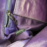 Miu Miu Purple Vitello Lux 2-Way Leather Hand Bag