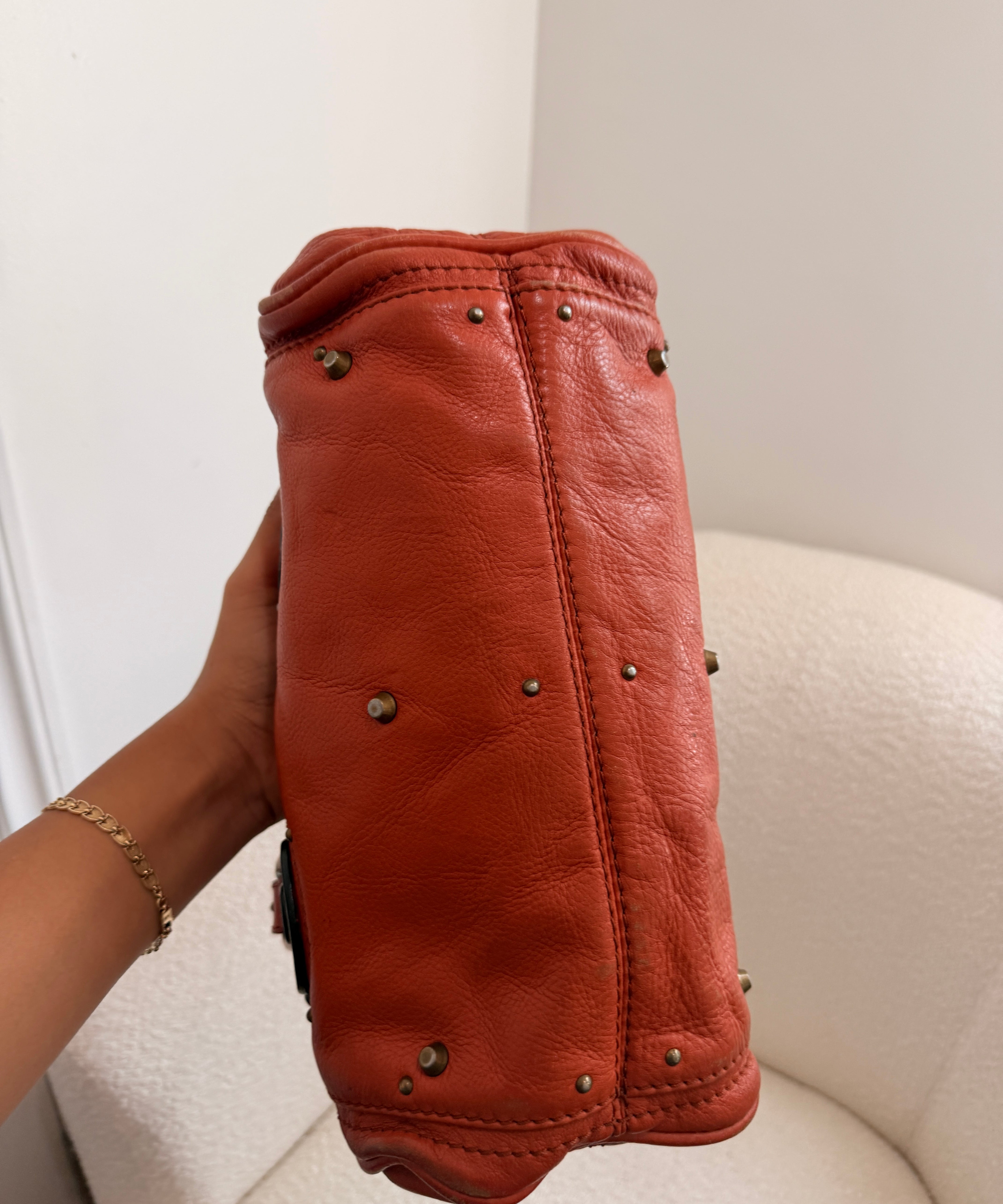 Chloe Mini Paddington Leather Burnt Orange Handbag