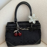 Coach Black Signature Hamptons Carry-All Bag