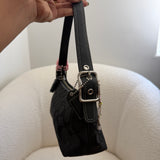 Coach Black Signature East West Baguette