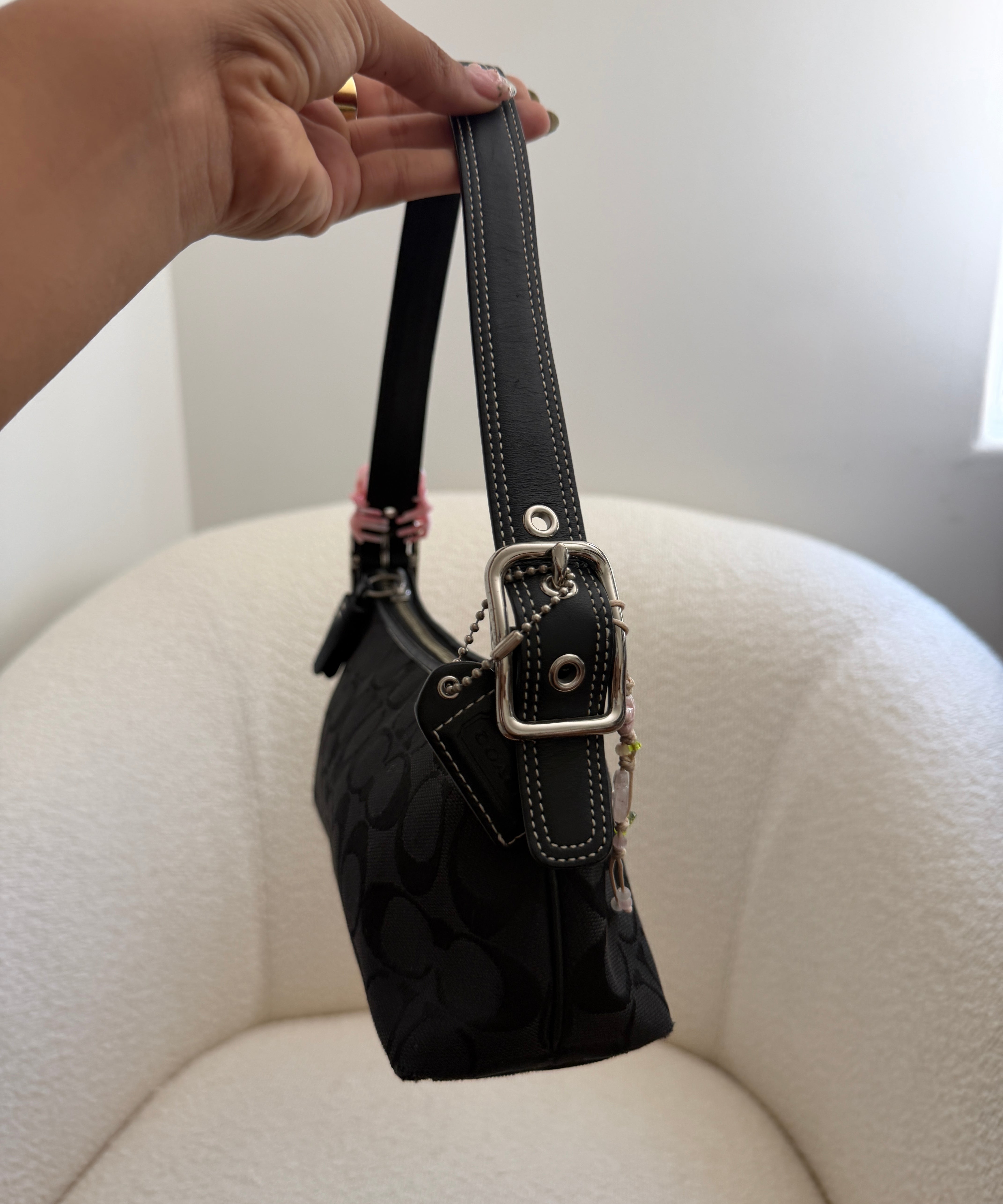Coach Black Signature East West Baguette
