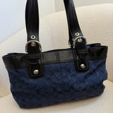 Coach Navy Shimmer Leather Soho Tote Bag