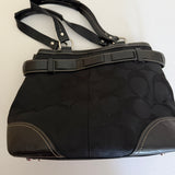 Coach Black Hamptons Snakeskin Shoulder Bag