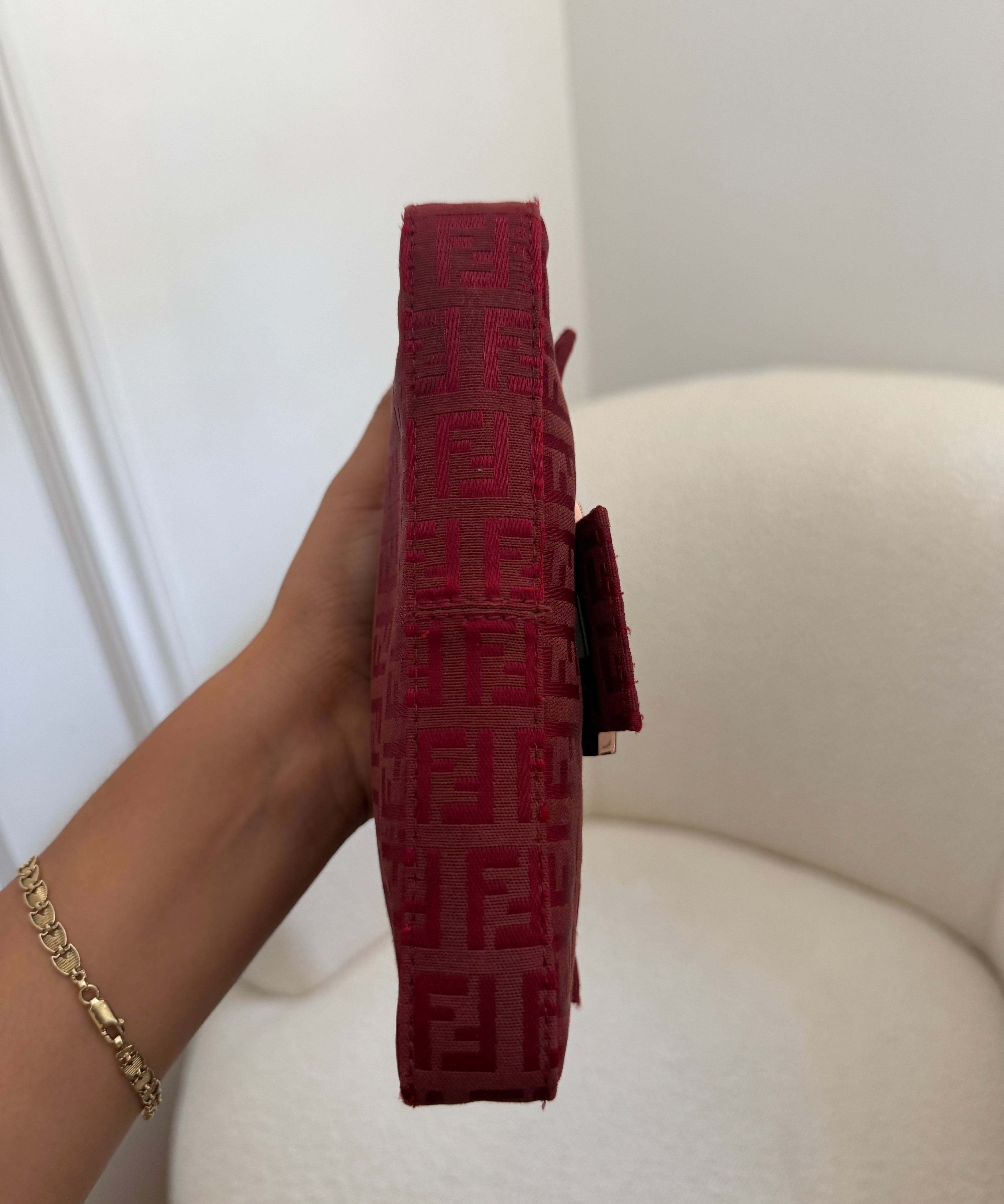 Red Mini Fendi Baguette Shoulder Bag
