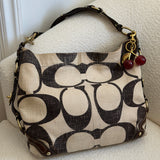 Rare Coach Chocolate Cotton Large Carly Bag