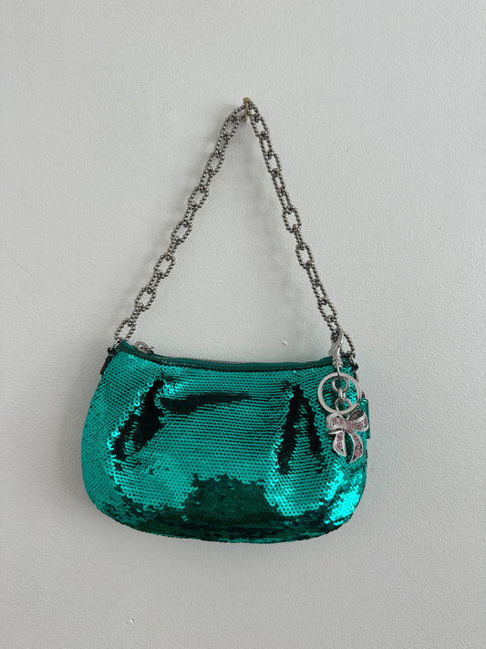Rare Coach Teal Sequin Poppy Bag