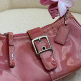 Coach Pink Patent Leather Demi Hamptons Buckle Bag