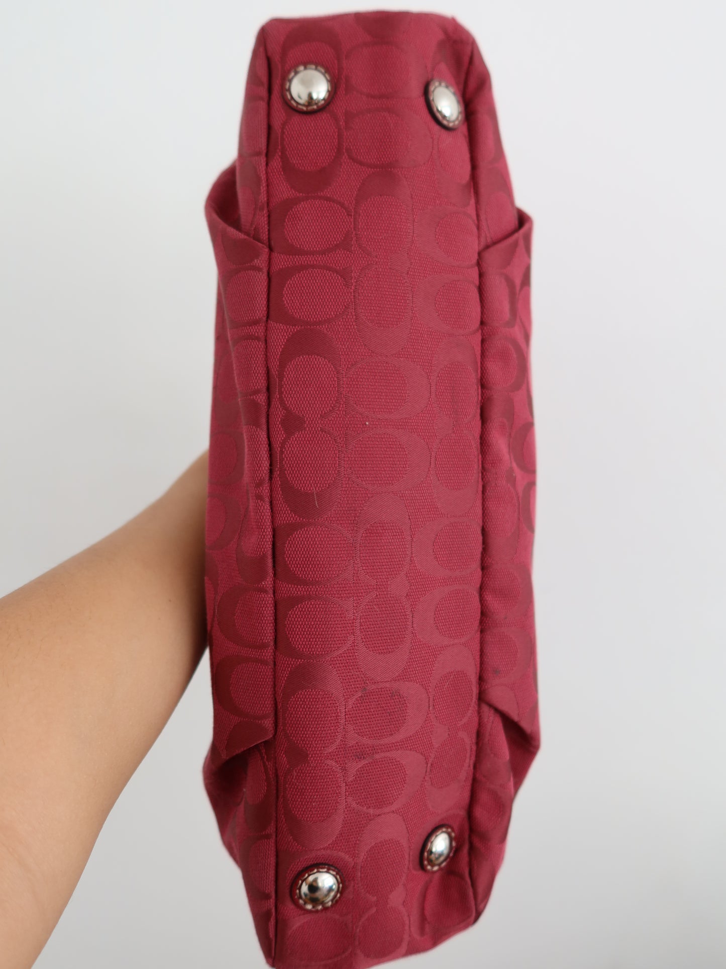 Coach Burgundy Signature Soho Tote Bag