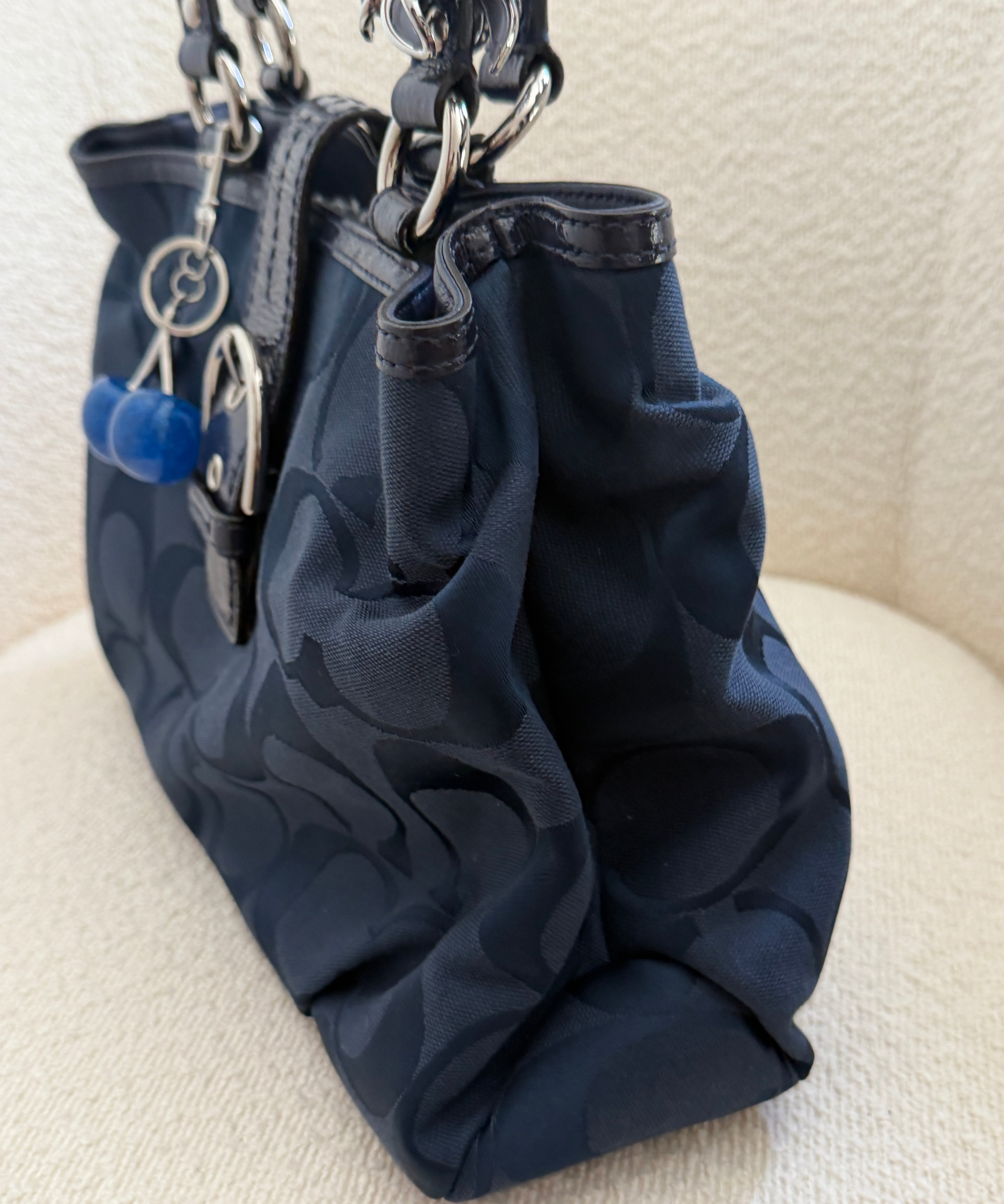 New Coach Navy Signature Tote Bag