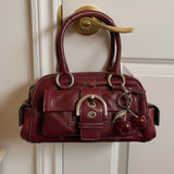 Coach White Mini Boston Satchel Bag