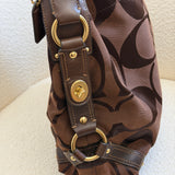 Rare Coach Brown Canvas Large Carly Bag