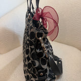 Coach Black Grey Signature Ashley Carry-All Bag