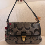 Grey Coach Poppy Pushlock Bag
