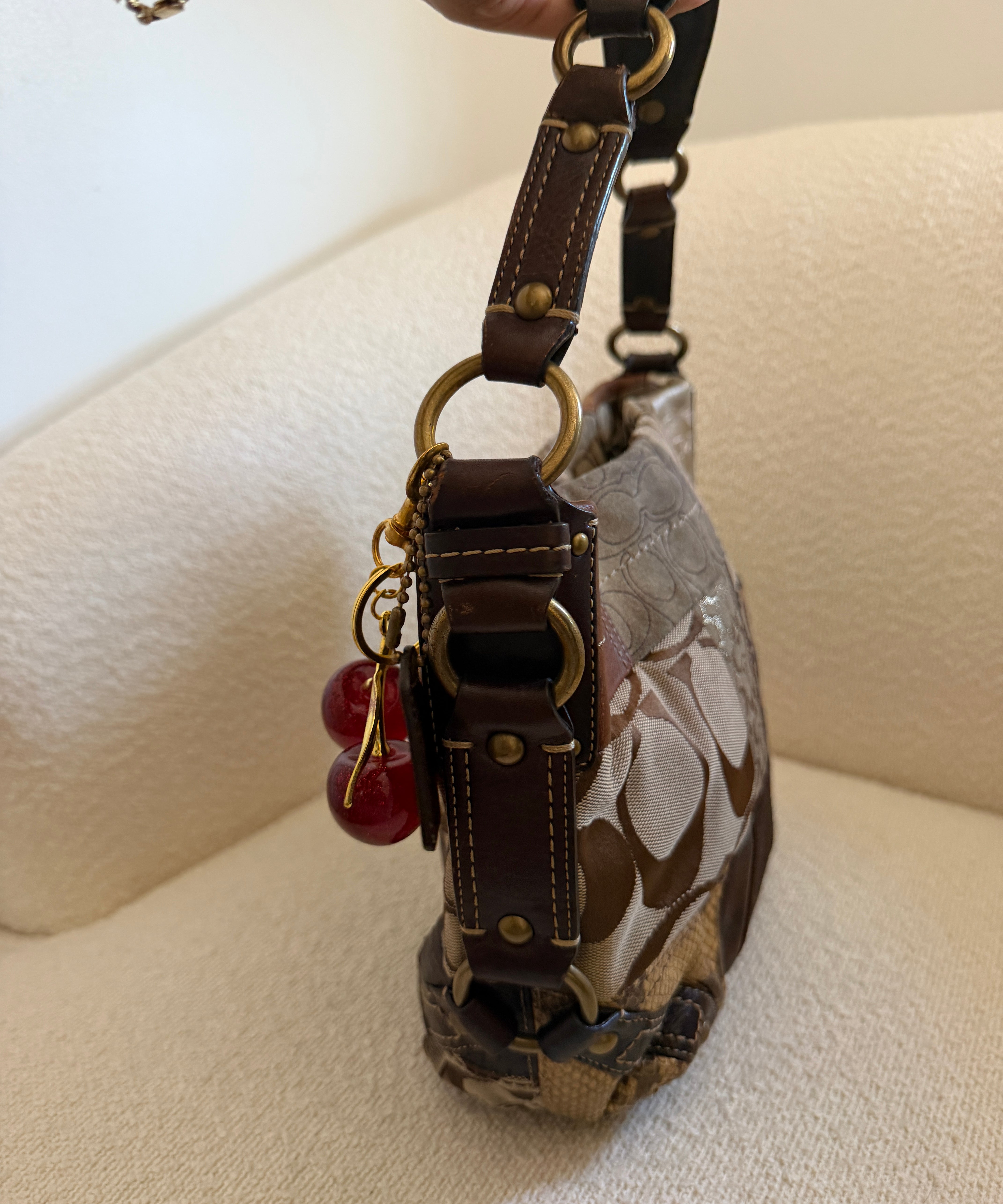 Coach Medium Leopard Patchwork Carly Bag