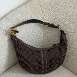 Coach Brown Canvas Mini Hobo Bag