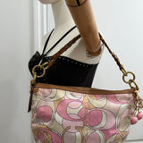 Coach Pink Optic Signature Hobo Shoulder Bag