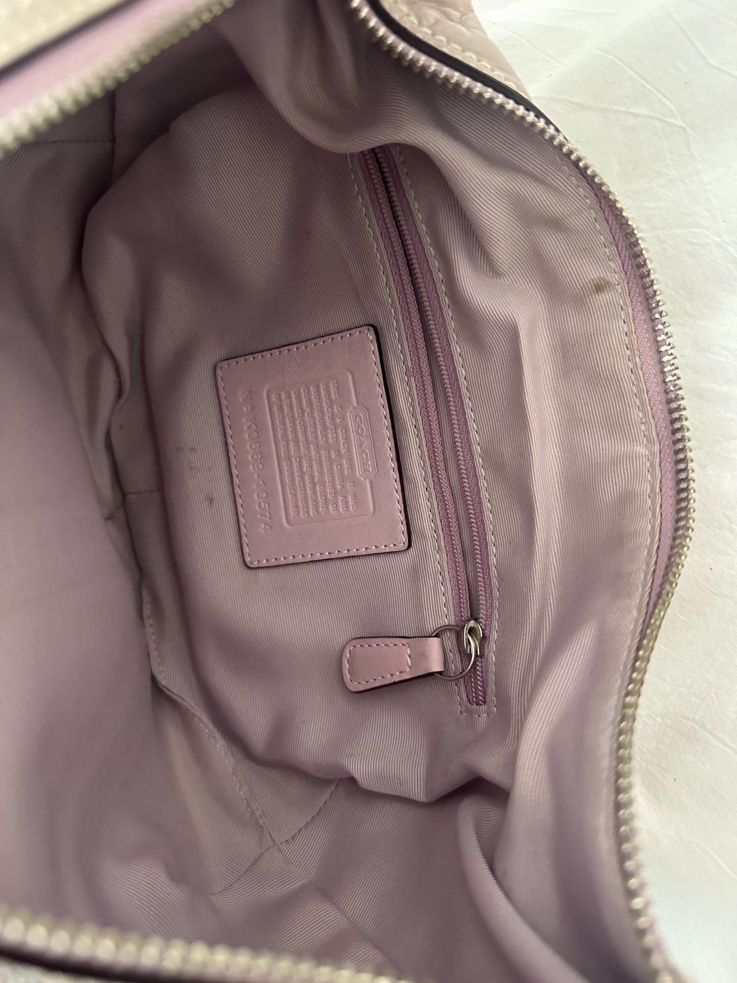 Lilac Coach Mini Hobo Bag