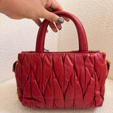 Red Mini Miu Miu Metalassé Bag