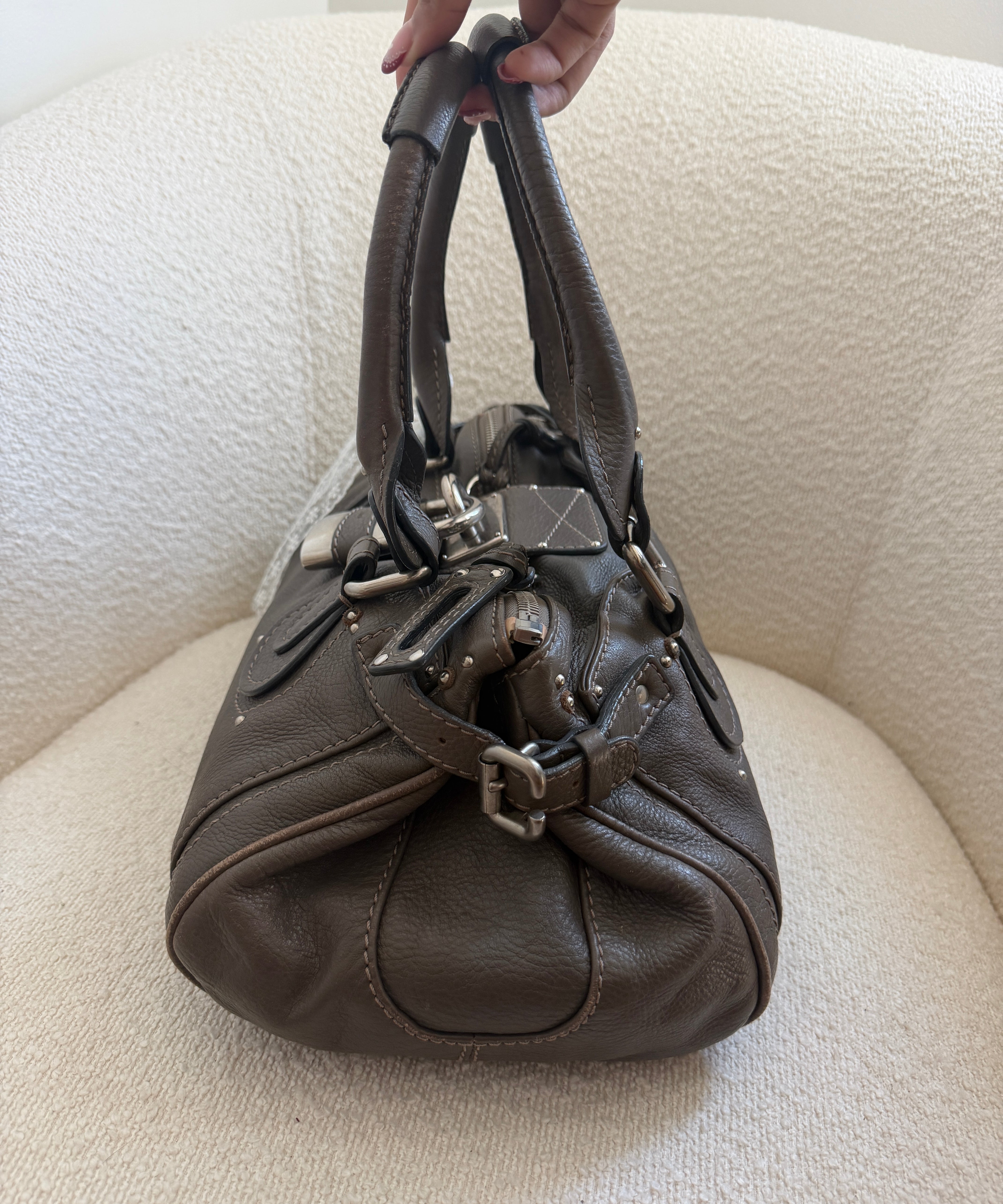 Rare Chloe Grey Paddington Leather Handbag