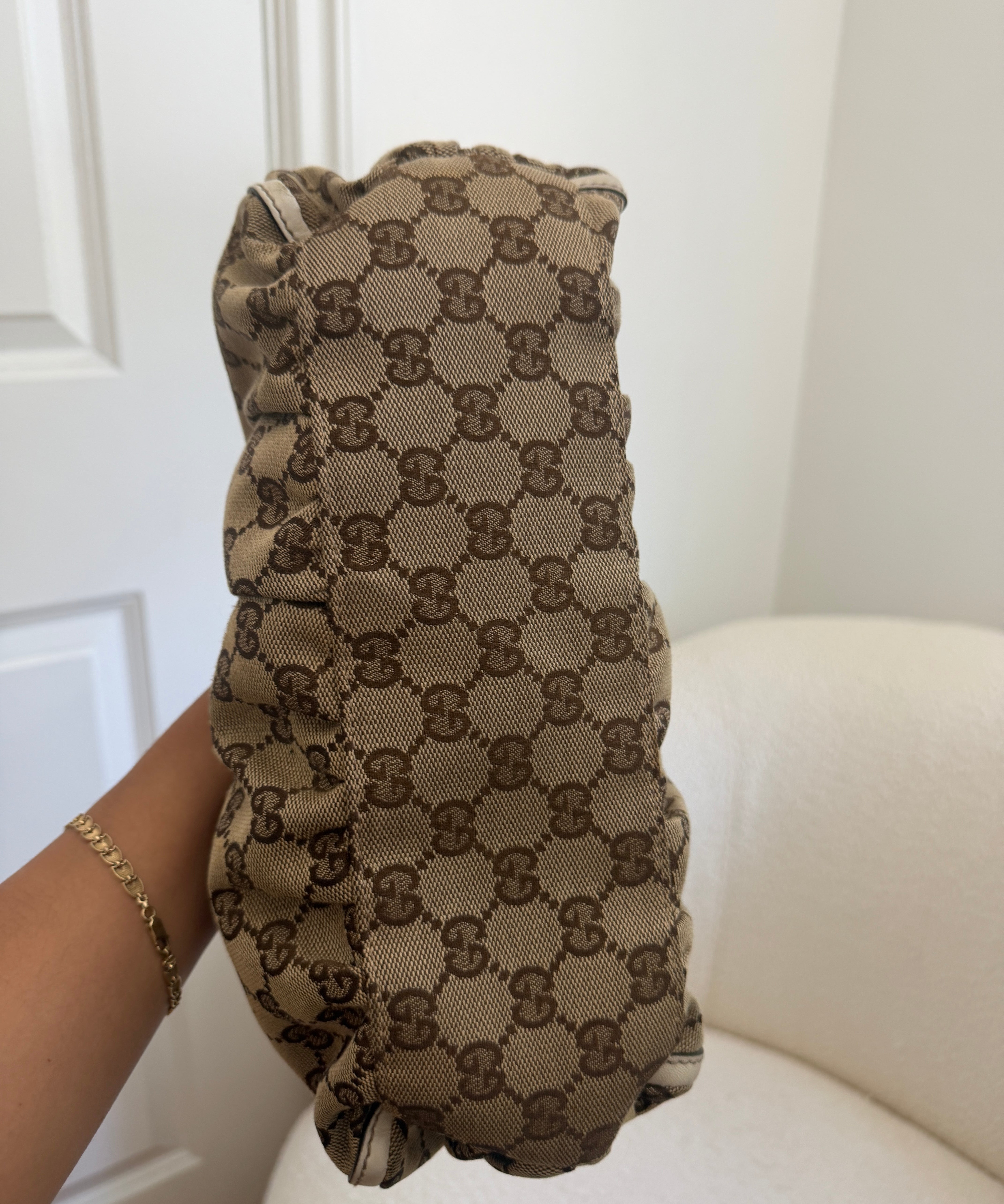 White Gucci Mini D-Ring Shoulder Bag