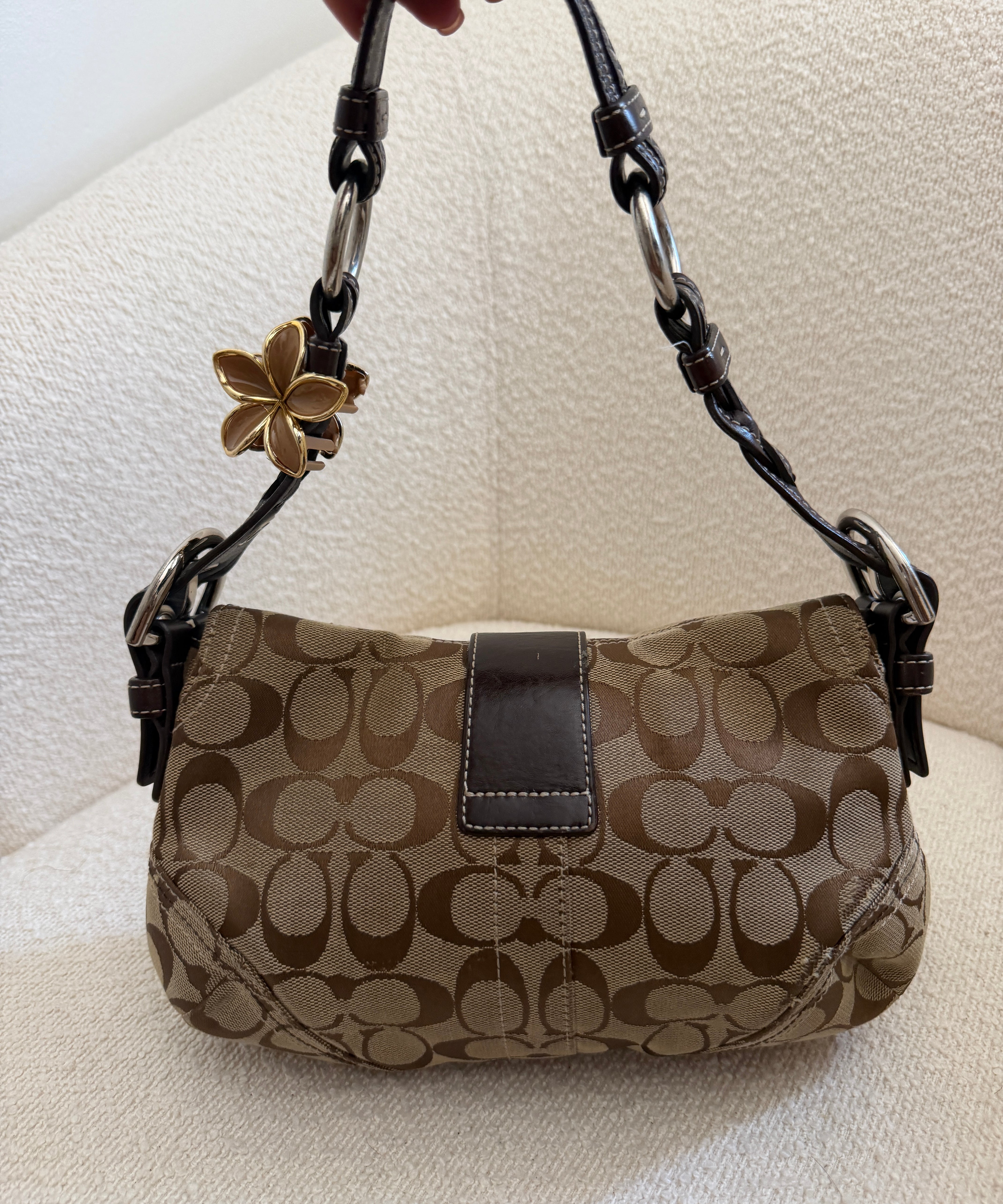 Coach Brown Canvas Mini Braided Soho Bag