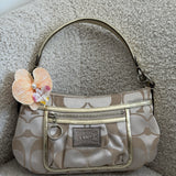 Coach Beige Signature Poppy Shoulder Bag