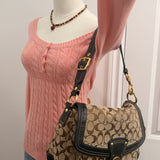 Coach Canvas Ali Legacy Turnlock Bag