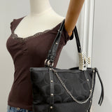 Coach Black Signature Studded Tote Bag