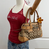 Coach Tan Signature Hamptons Carry-All Bag