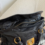 Miu Miu Black Vitello Lux Leather Bag