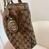 Brown GG Gucci Canvas Tote Bag