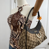 Brown Gucci Mini D-Ring Shoulder Bag