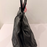 Black Leather Coach Garnett Turnlock Bag