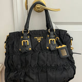 Prada Black Tessuto Gaufre Hand/Shoulder Bag