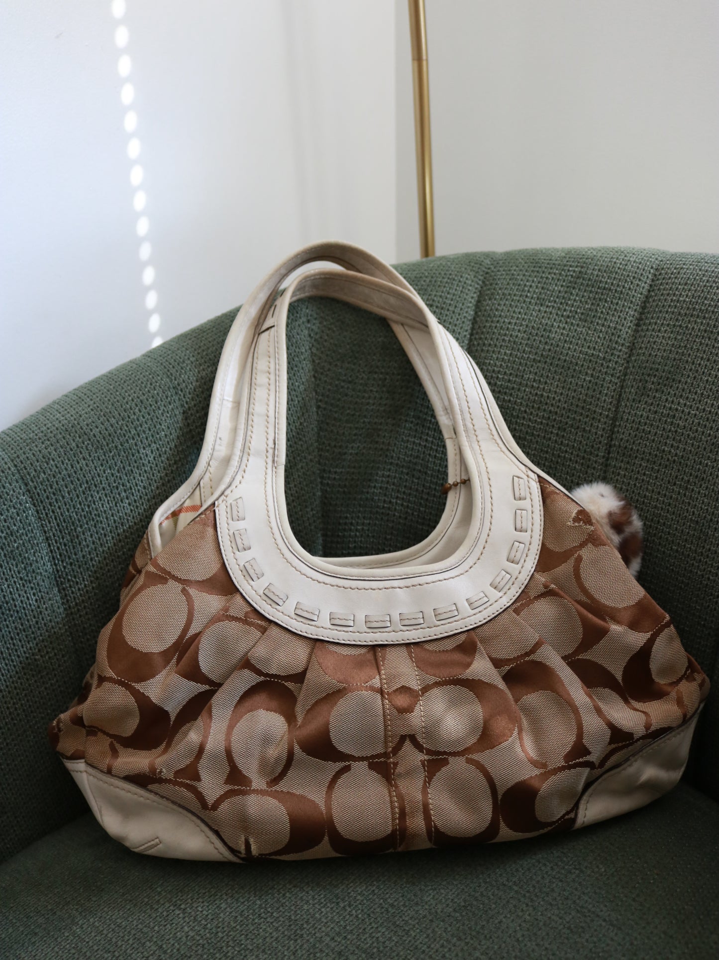 Coach Brown Signature Ergo Kisslock Bag