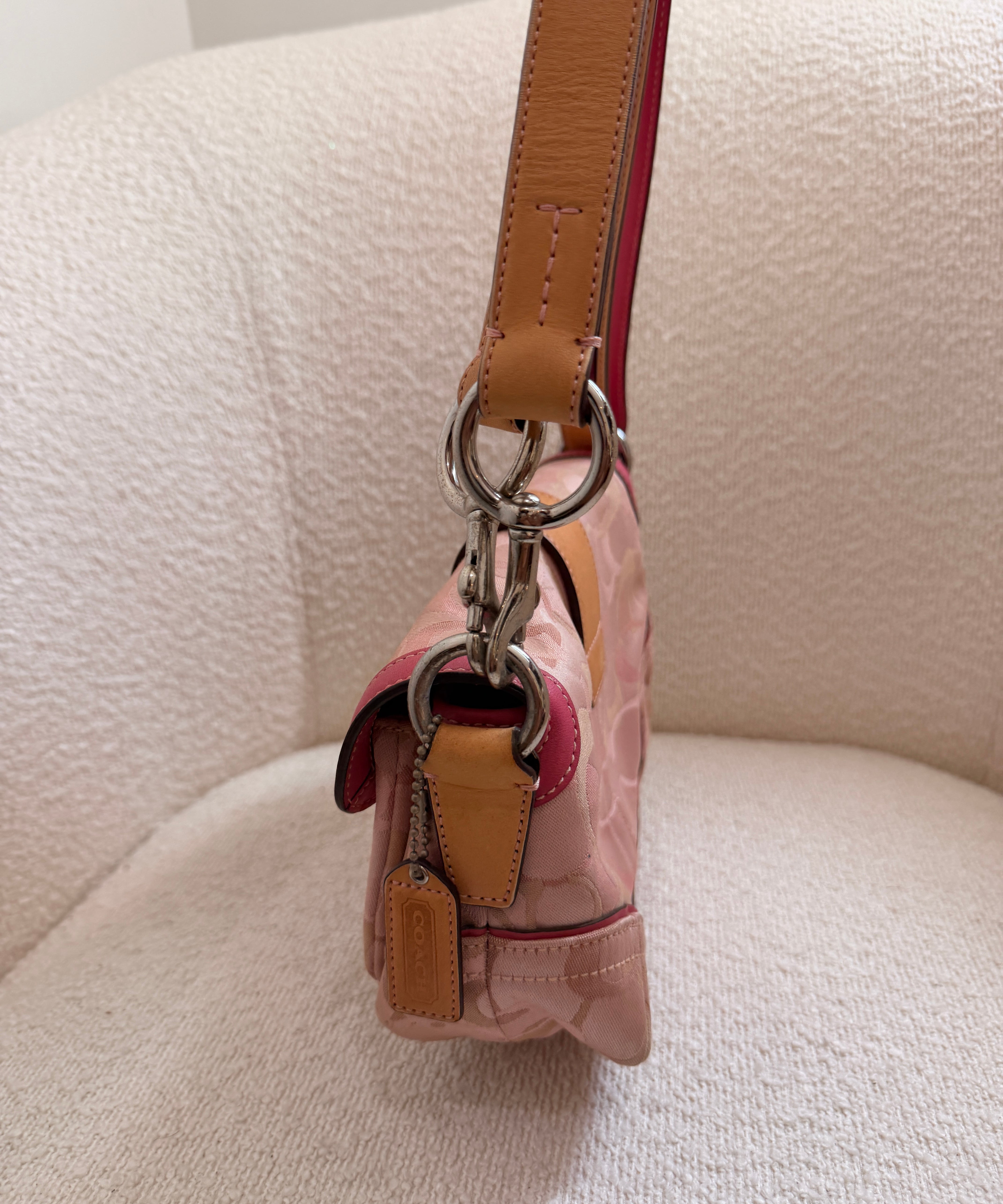 Rare Coach Pink Optic Double Pocket Soho Bag