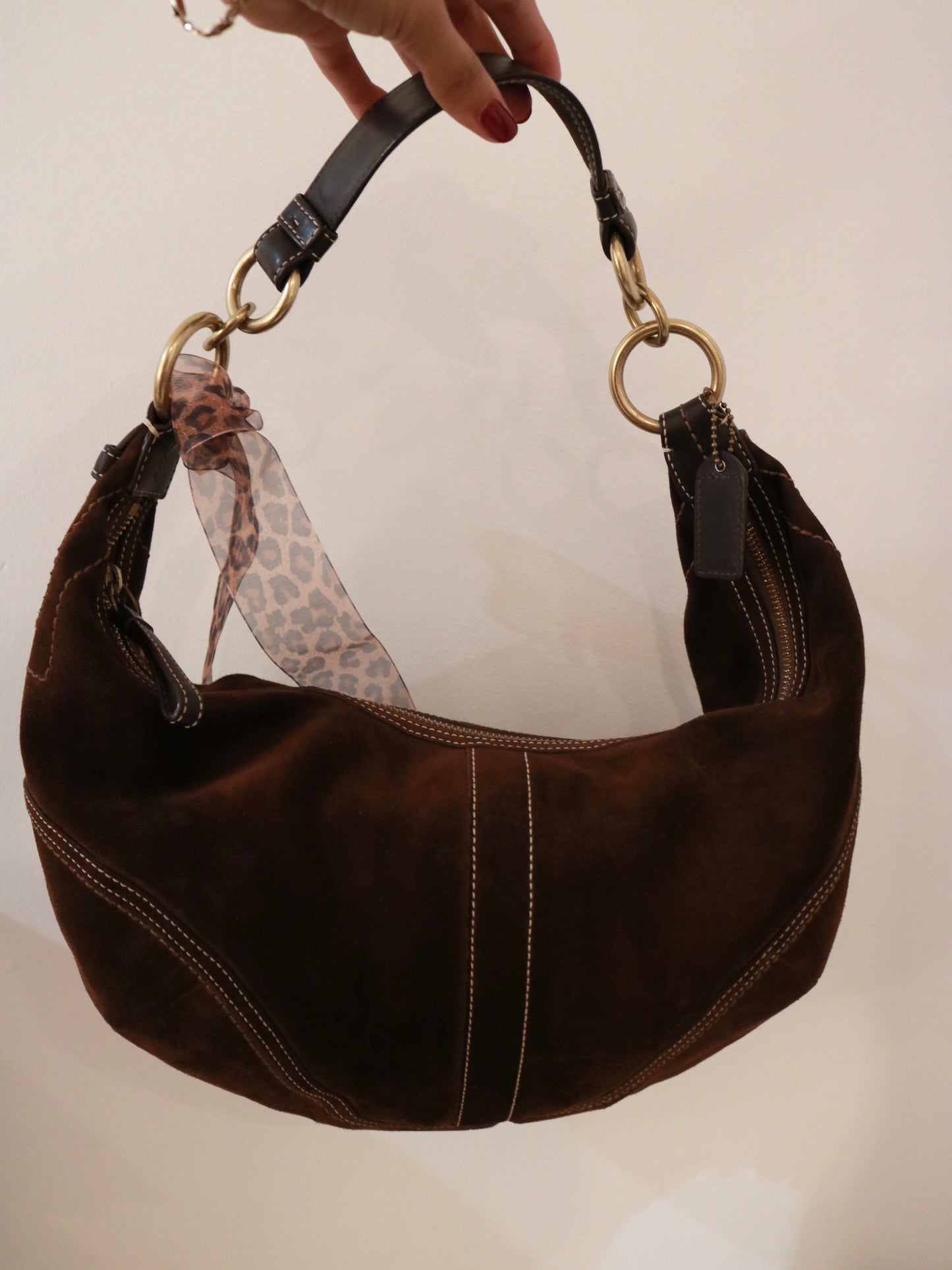 Coach Brown Suede Hobo Bag