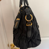Prada Black Tessuto Gaufre Hand/Shoulder Bag