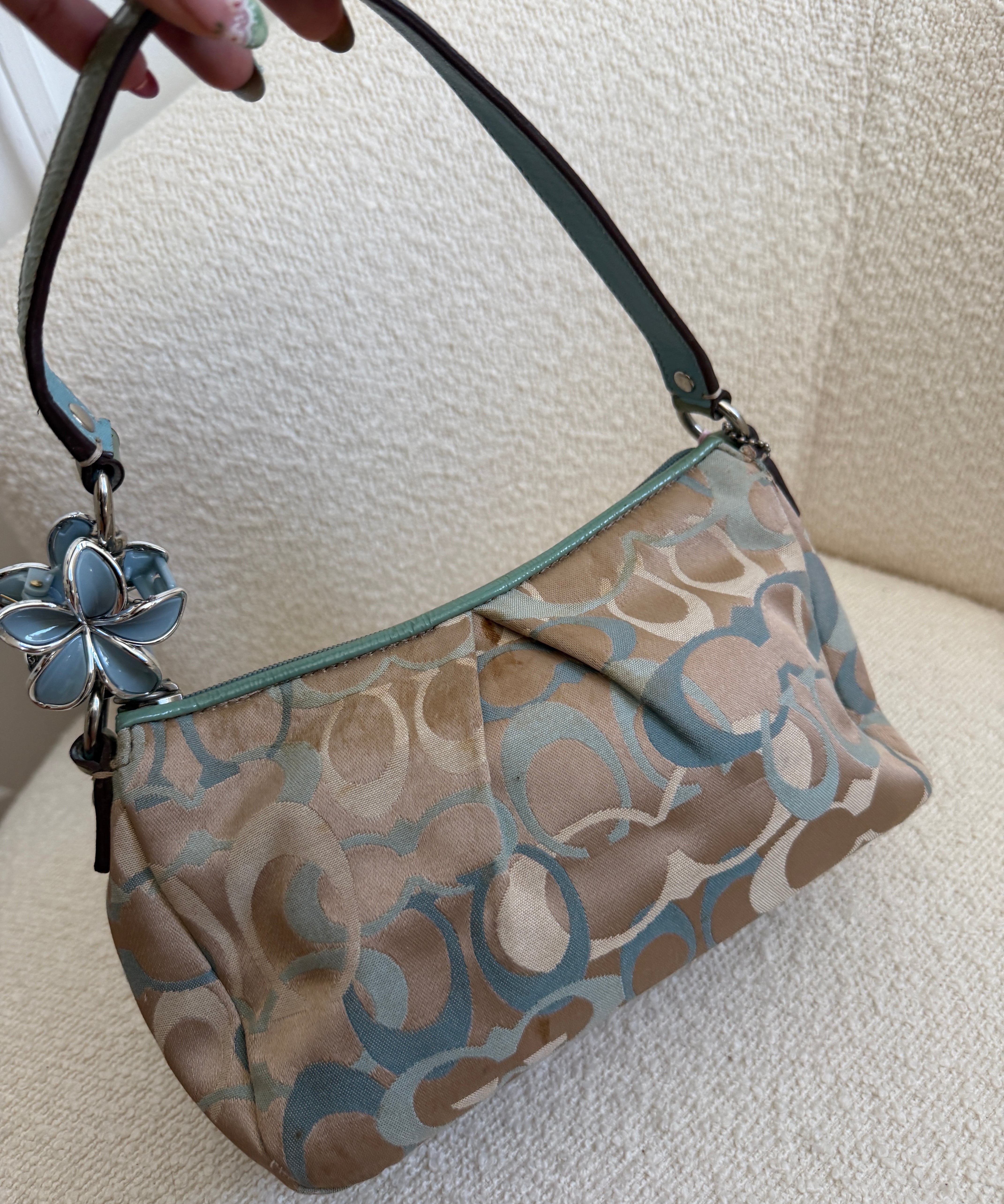 Coach Blue Optic Pochette Bag