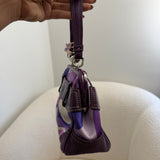 Rare Coach Swarovski Purple Optic Kisslock Hand Bag