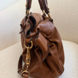 Miu Miu Brown Vitello Lux 2-Way Leather Hand Bag