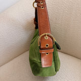 Coach Green Suede Double Pocket Soho Bag