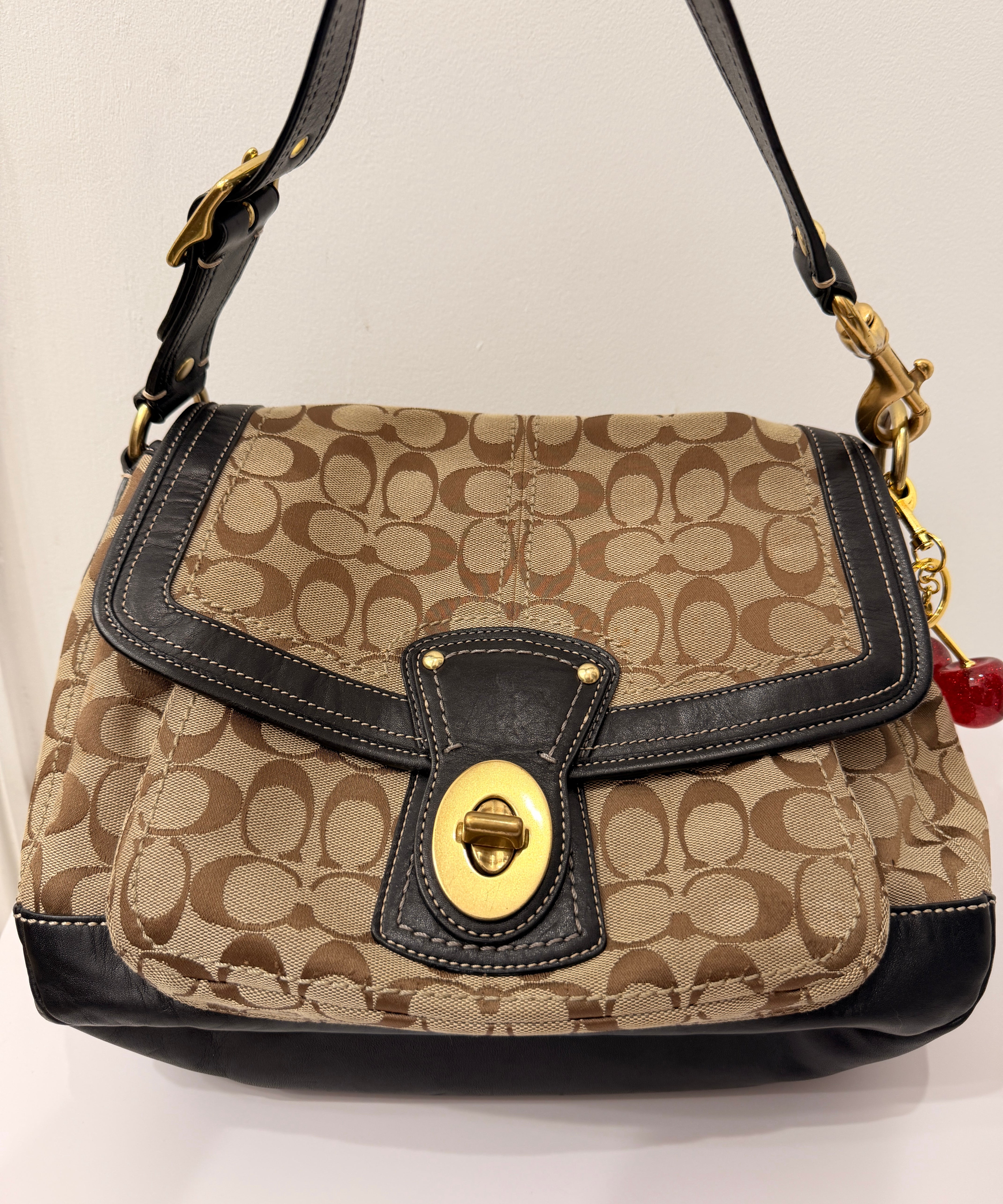 Coach Canvas Ali Legacy Turnlock Bag