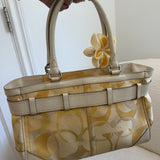 Coach Butter Yellow Signature Hamptons Carry-All Bag